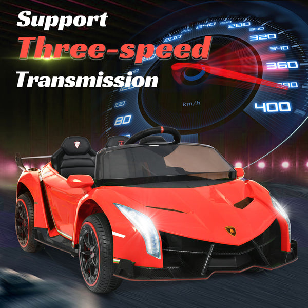 Lamborghini with Bluetooth, double doors, LED lights, 3 speeds, MP3 music,