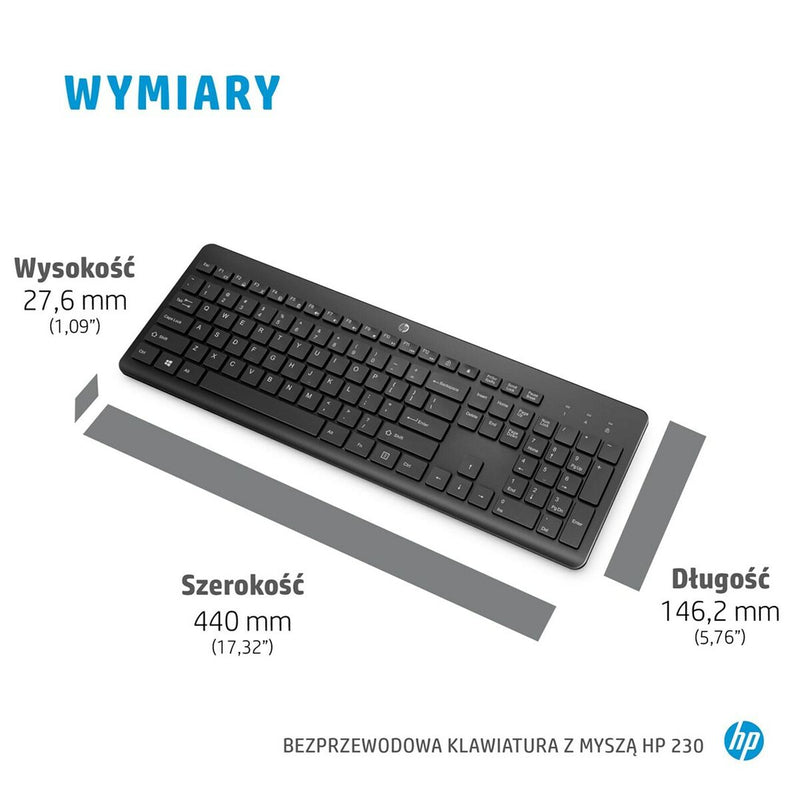 Keyboard and Mouse HP 18H24AA Black-3