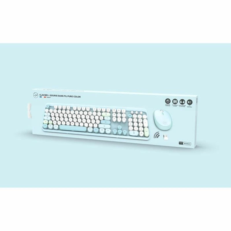 Keyboard and Mouse Mobility Lab Pure Color Blue Azerty French-1