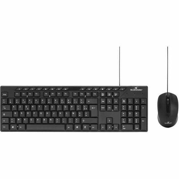 Keyboard and Mouse Bluestork MEDIA OFFICE Black AZERTY-0