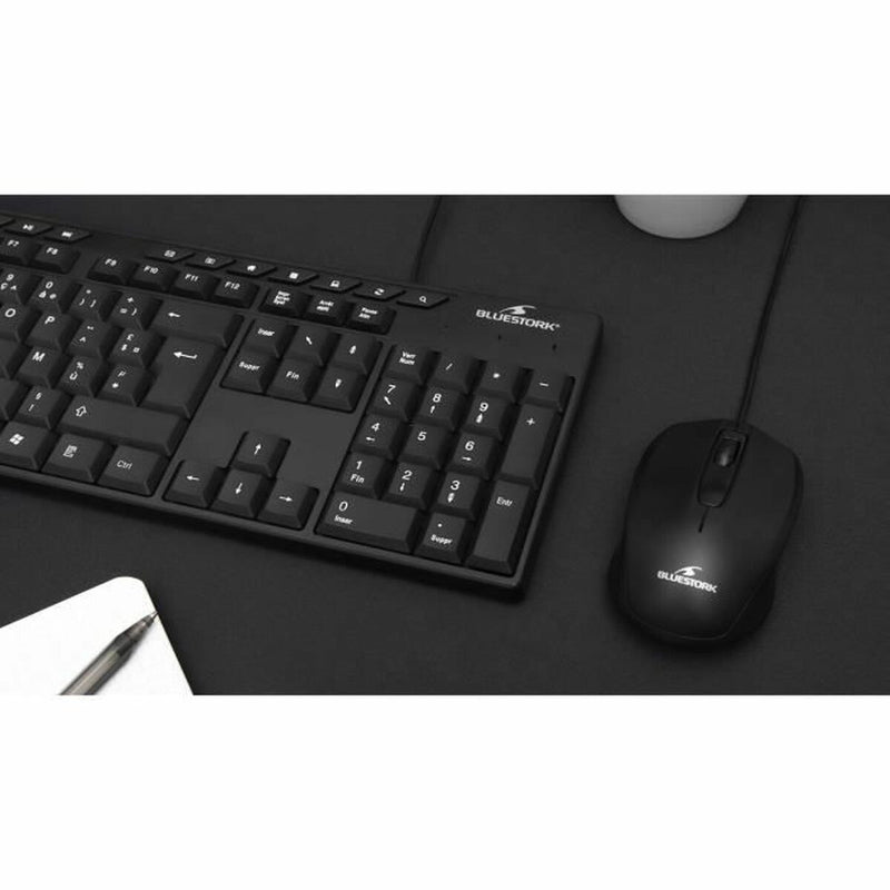 Keyboard and Mouse Bluestork MEDIA OFFICE Black AZERTY-2