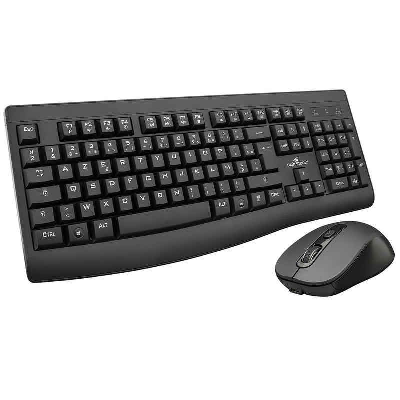 Keyboard and Mouse Bluestork Clavier Souris Sans Fil Black-4