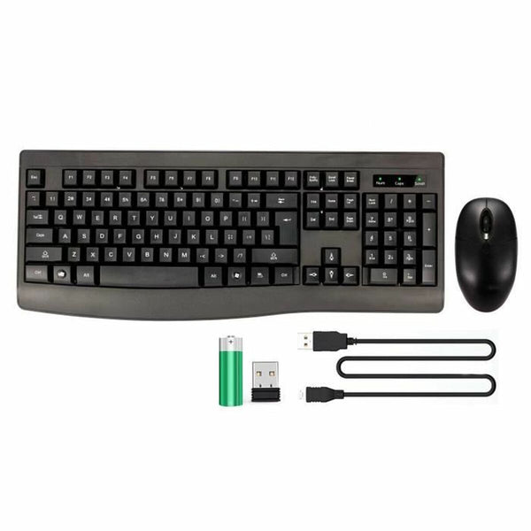 Keyboard and Mouse Bluestork Clavier Souris Sans Fil Black-0