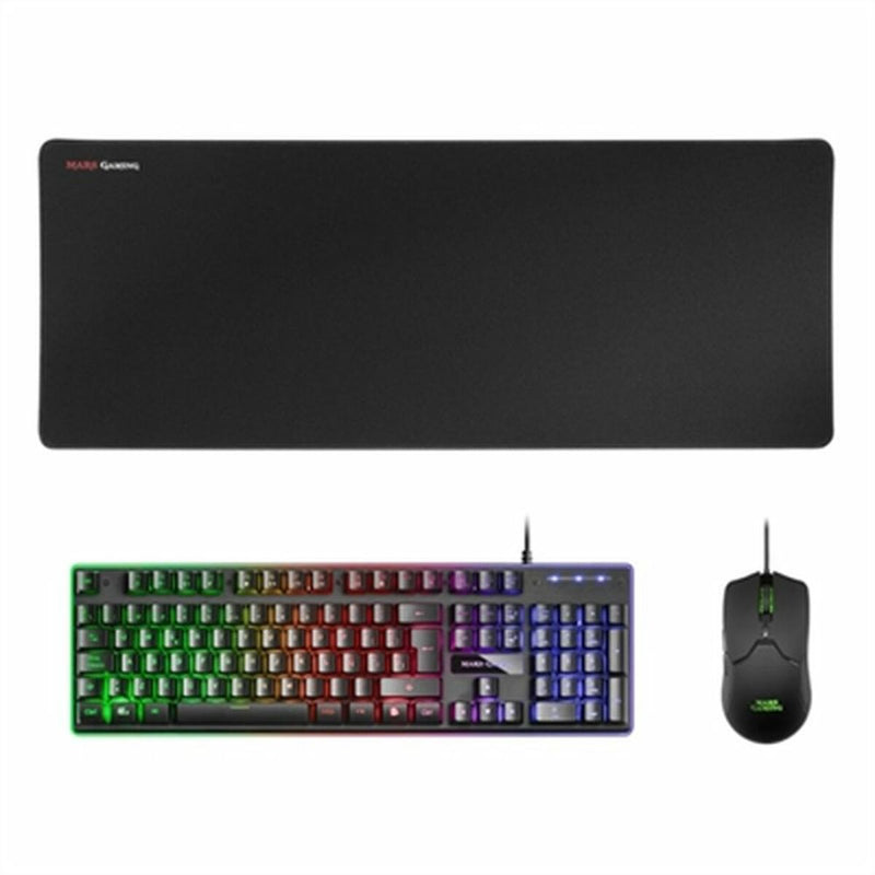 Keyboard with Gaming Mouse Mars Gaming MCPX Portuguese-0