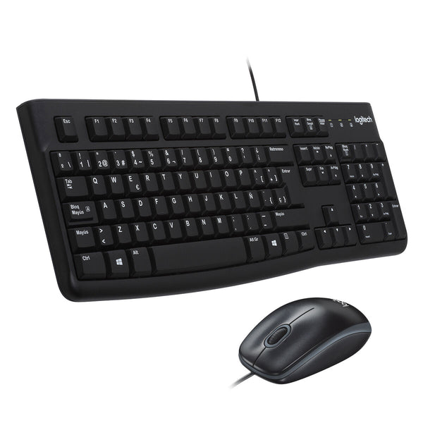 Keyboard and Mouse Logitech MK120 Black Spanish Qwerty-0