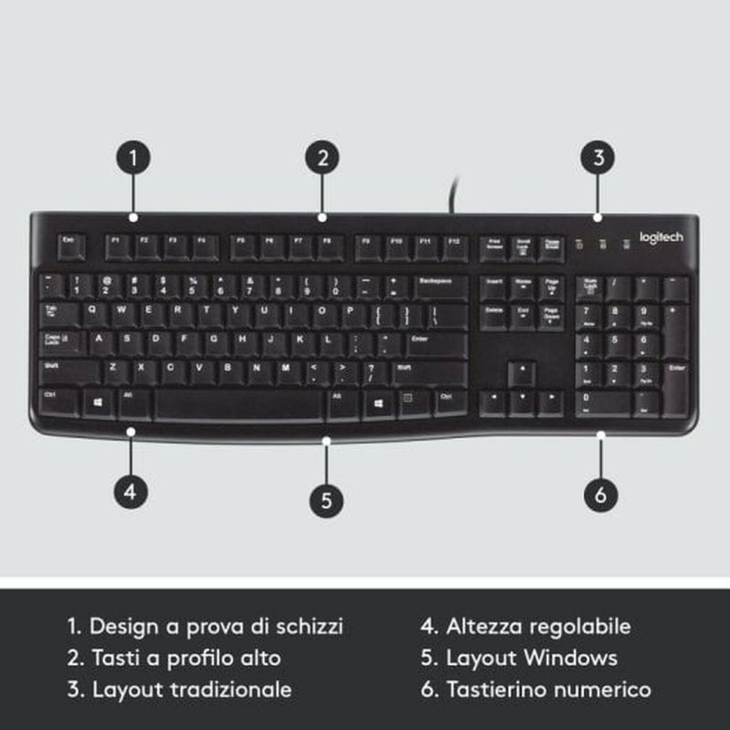 Keyboard Logitech Black Spanish Qwerty-3