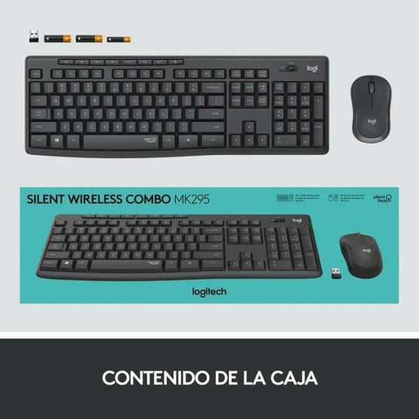 Keyboard and Mouse Logitech MK295 White Spanish Qwerty-0