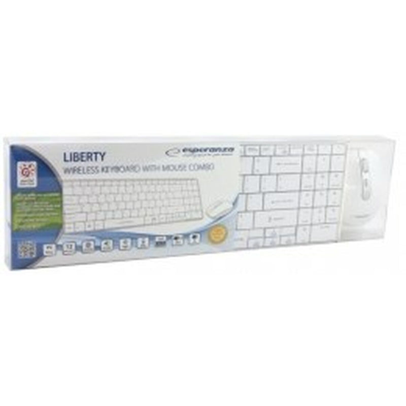 Keyboard and Mouse Esperanza EK122W White QWERTY-1