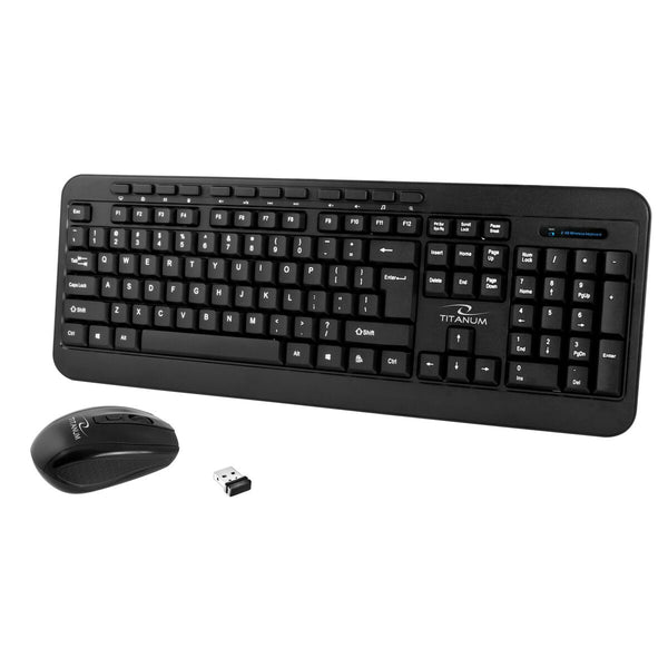 Keyboard and Mouse Titanum TK108 Black Qwerty US-0