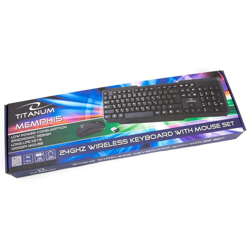 Keyboard and Mouse Titanum TK108 Black Qwerty US-3