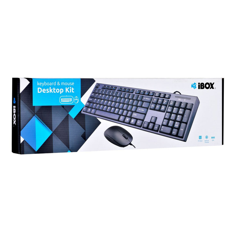 Keyboard and Mouse Ibox IKMS606 Qwerty US Black QWERTY-1