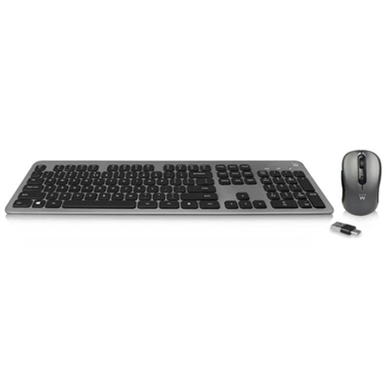 Keyboard and Mouse Ewent EW3272 Black Spanish Qwerty QWERTY-0