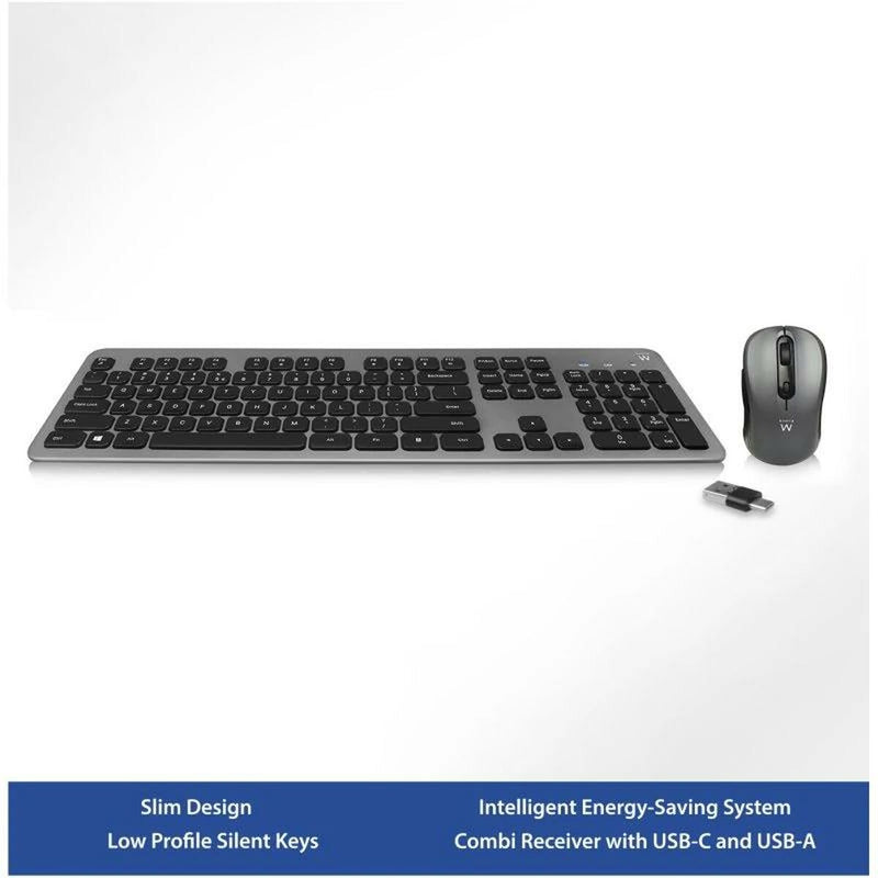 Keyboard and Mouse Ewent EW3272 Black Spanish Qwerty QWERTY-2