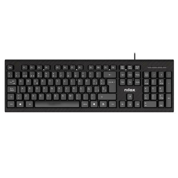 Keyboard Nilox NXKBE000011 Black Spanish Qwerty-0