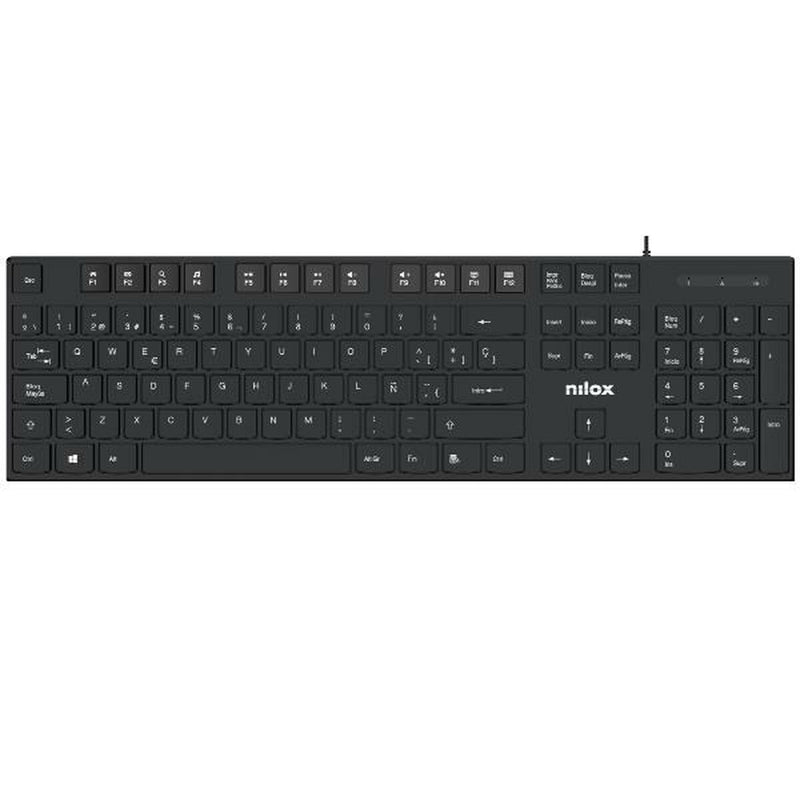 Keyboard Nilox NXKBE000012 Black Spanish Qwerty-1