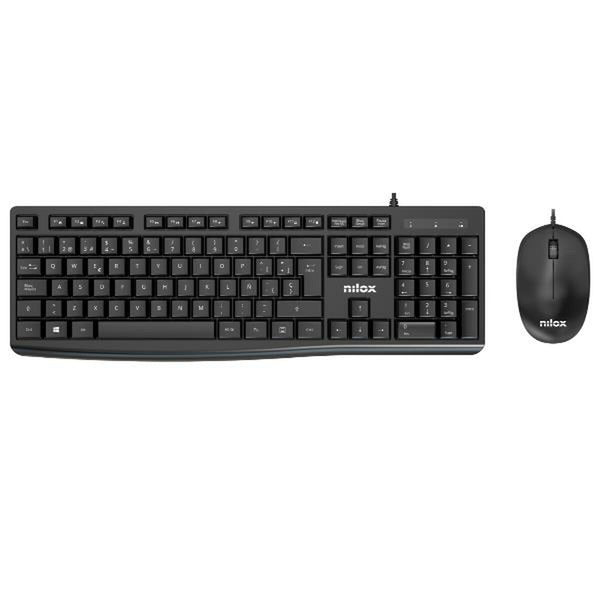 Keyboard and Mouse Nilox NXKME0012 Black Spanish Qwerty-0