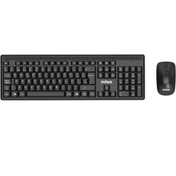 Keyboard and Mouse Nilox Black Spanish Qwerty-0