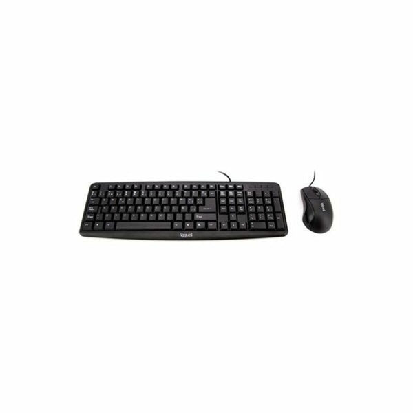 Keyboard and Mouse iggual QWERTY USB Black Spanish Qwerty-0