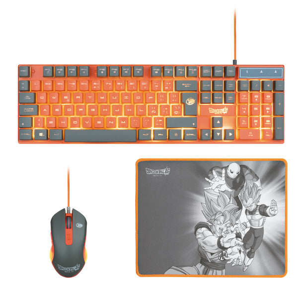 Keyboard and Mouse FR-TEC Dragon Ball Spanish Qwerty Orange-0