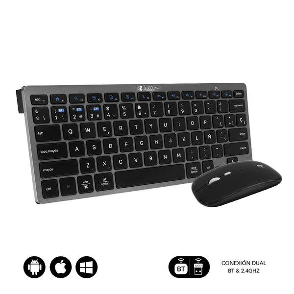 Keyboard and Mouse Subblim SUBKBC-OCO020 Grey-0