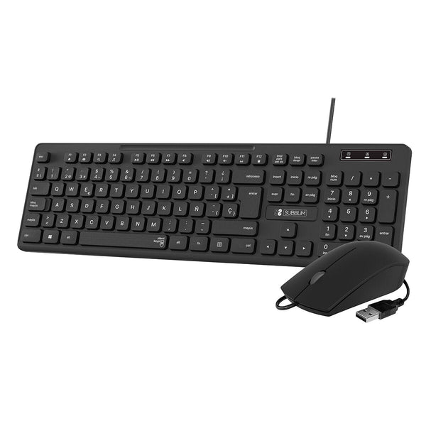 Keyboard and Mouse Subblim SUBKBC-CSSK01 Black QWERTY-0