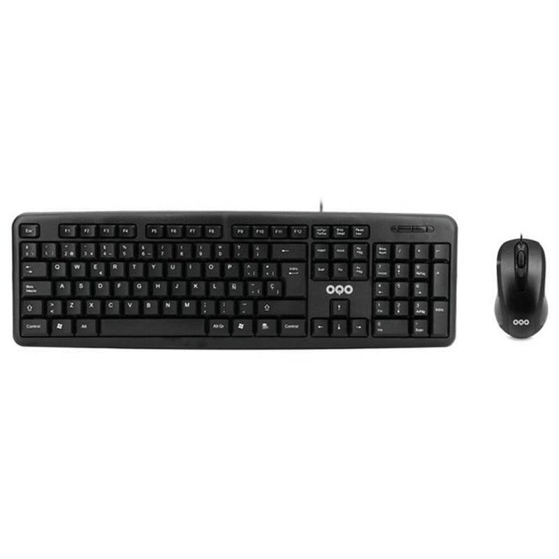 Keyboard and Mouse OQO TR001-U Black Multicolour Spanish Qwerty-0