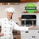 Comfy Nest CN-AFD45NB: 2400W musta digitaalinen ilmakeitin kaksoiskorilla – 9L