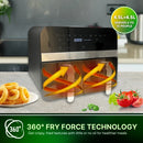 Comfy Nest CN-AFD45NB: 2400W musta digitaalinen ilmakeitin kaksoiskorilla – 9L