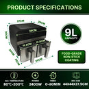 Comfy Nest CN-AFD45NS: 2400 W:n digitaalinen ruostumattomasta teräksestä valmistettu ilmakeitin, jossa on kaksi koria – 9 l