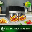 Comfy Nest CN-AFD45NS: 2400 W:n digitaalinen ruostumattomasta teräksestä valmistettu ilmakeitin, jossa on kaksi koria – 9 l