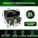 Comfy Nest CN-AFD45WS – 2400 W digitaalinen ilmakeitin, 2 ruostumatonta koria, ikkuna, 9 L