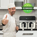 Comfy Nest CN-AFD45WS – 2400 W digitaalinen ilmakeitin, 2 ruostumatonta koria, ikkuna, 9 L