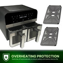 Comfy Nest CN-AFD45WS – 2400 W digitaalinen ilmakeitin, 2 ruostumatonta koria, ikkuna, 9 L