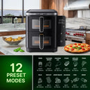 Comfy Nest CN-06184 – 2800W Kaksikori-ilmakeitin ikkunalla ja sivupaneelilla – 11L