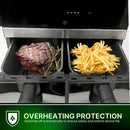 Comfy Nest CN-AFD45NB: 2400W musta digitaalinen ilmakeitin kaksoiskorilla – 9L