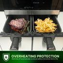 Comfy Nest CN-AFD45NS: 2400 W:n digitaalinen ruostumattomasta teräksestä valmistettu ilmakeitin, jossa on kaksi koria – 9 l