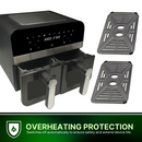 Comfy Nest CN-AFD45WB: 2400 W:n musta digitaalinen ilmakeitin, jossa on kaksi koria ja ikkuna – 9 l