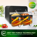 Comfy Nest CN-AFD45WB: 2400 W:n musta digitaalinen ilmakeitin, jossa on kaksi koria ja ikkuna – 9 l