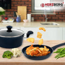 Herzberg 7-osainen keittiövälineistö marmoripinnoitetulla valuraudalla