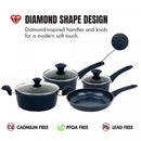 Herzberg 7-osainen keittiövälineistö marmoripinnoitetulla valuraudalla