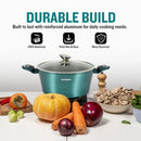 Herzberg HG-METBL15: 15-osainen keittiövälineistö marmoripinnoitteella, metallinhohtava sininen