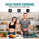 Herzberg HG-METBL15: 15-osainen keittiövälineistö marmoripinnoitteella, metallinhohtava sininen