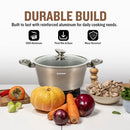 Herzberg HG-METCR15: 15-osainen marmoripinnoitettu keittiövälineistö hiilikuitu-värillä