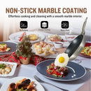 Herzberg HG-METCR15: 15-osainen marmoripinnoitettu keittiövälineistö hiilikuitu-värillä