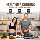 Herzberg HG-METCR15: 15-osainen marmoripinnoitettu keittiövälineistö hiilikuitu-värillä