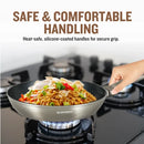 Herzberg HG-METCR15: 15-osainen marmoripinnoitettu keittiövälineistö hiilikuitu-värillä