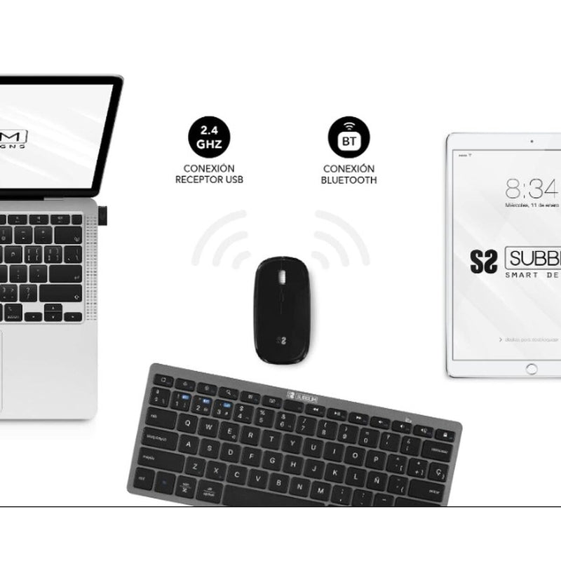 Keyboard and Mouse Subblim SUBKBC-OCO020 Grey-2