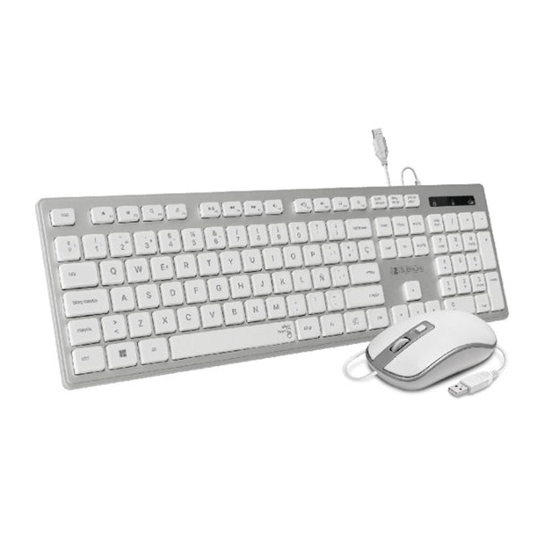 Keyboard and Mouse Subblim SUBKBC-CEKE60 Spanish Qwerty Silver-0