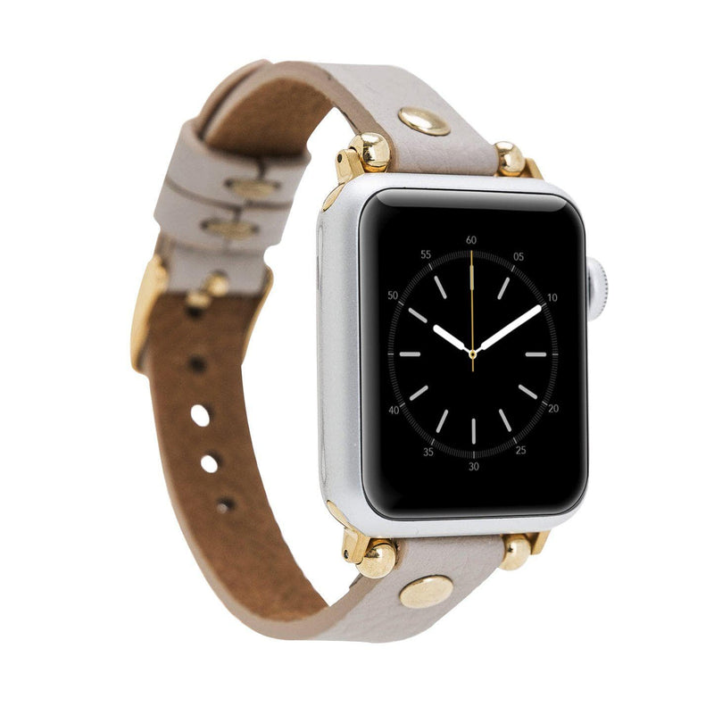 Leather Apple Watch Bands - Ferro Gold Trok Style-0